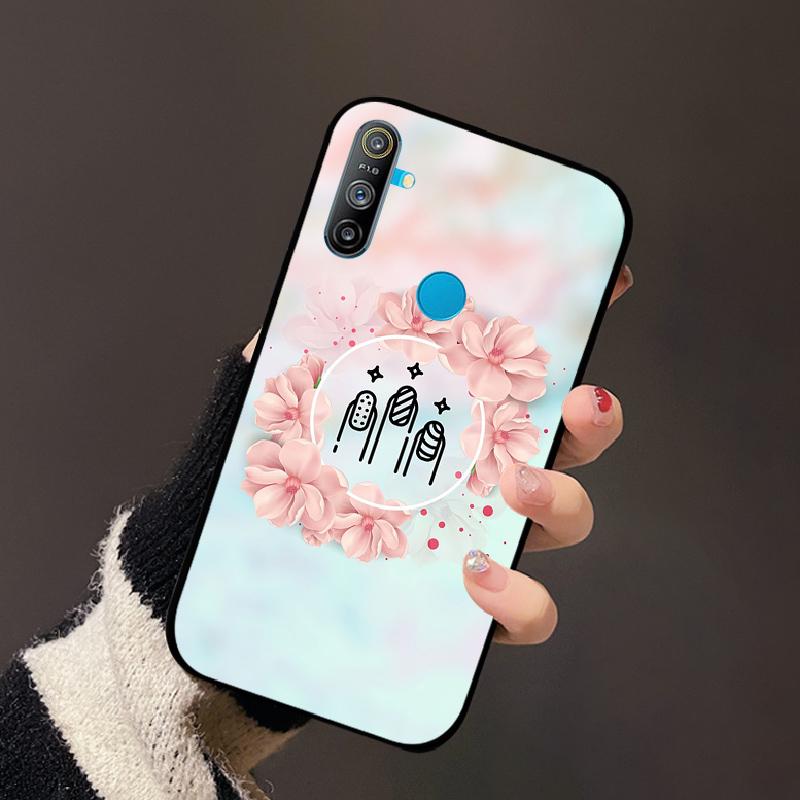 For Realme C3 4G Case Luxury Black Soft Silicone TPU Cover Shockproof Bumper For Oppo Realme C 3 RMX2021 Phone Protective Fundas