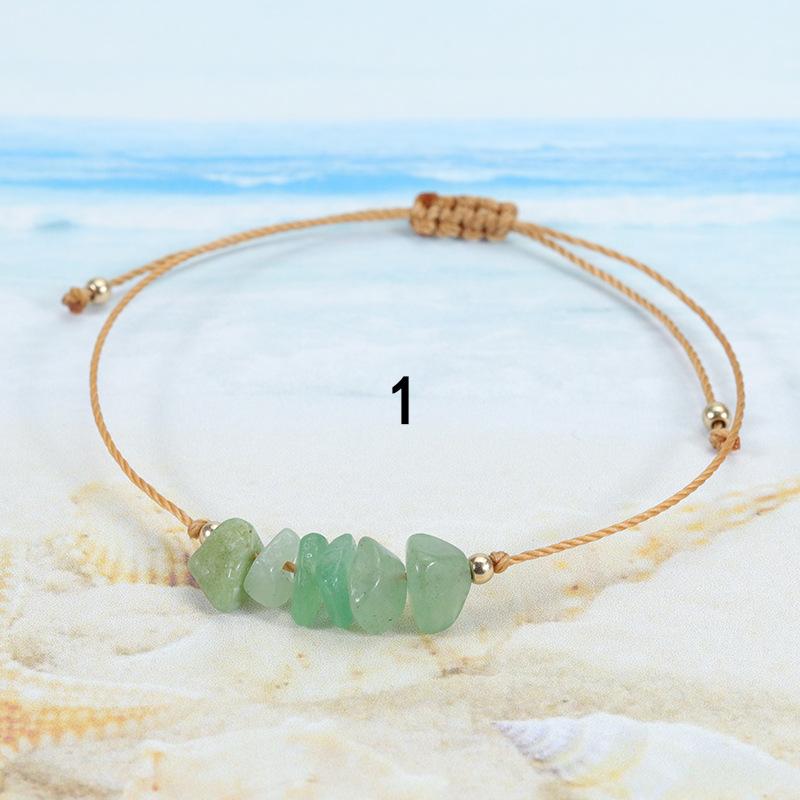 Crushed Stone Bracelet Summer Irregular Raw Paraffin Wire Braided Bracelet