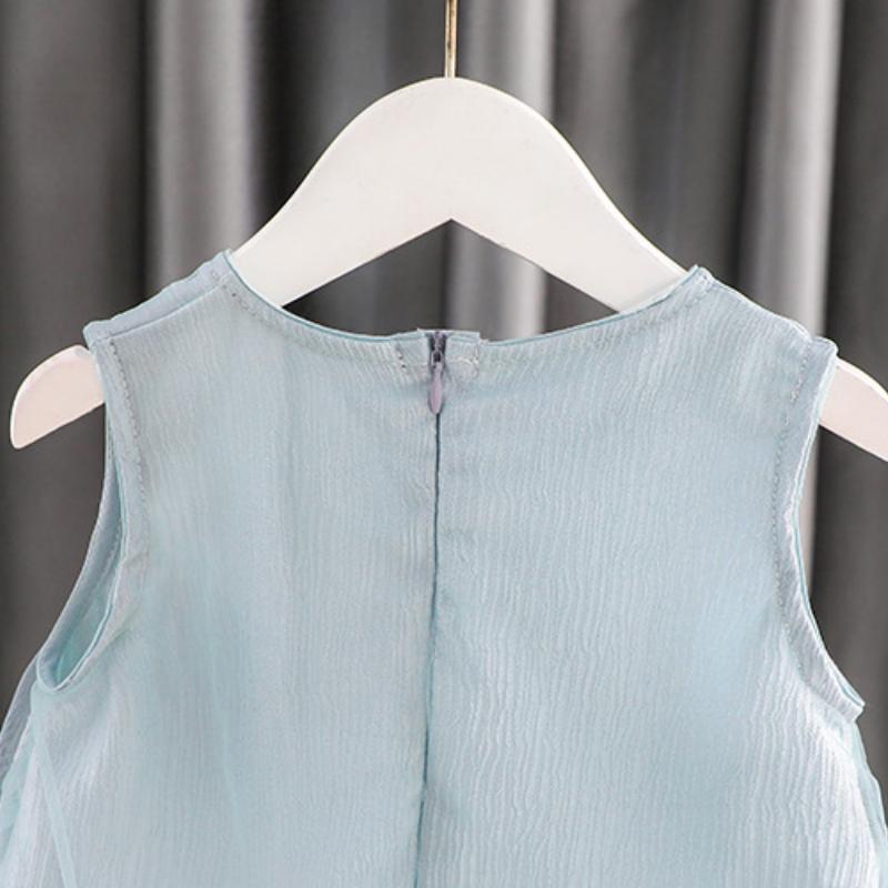 Children's Summer Sleeveless Dress Baby Girl Bow Tulle Fashion Dress Fit 0-6 Years  Baby Girl Birthday Party Dress