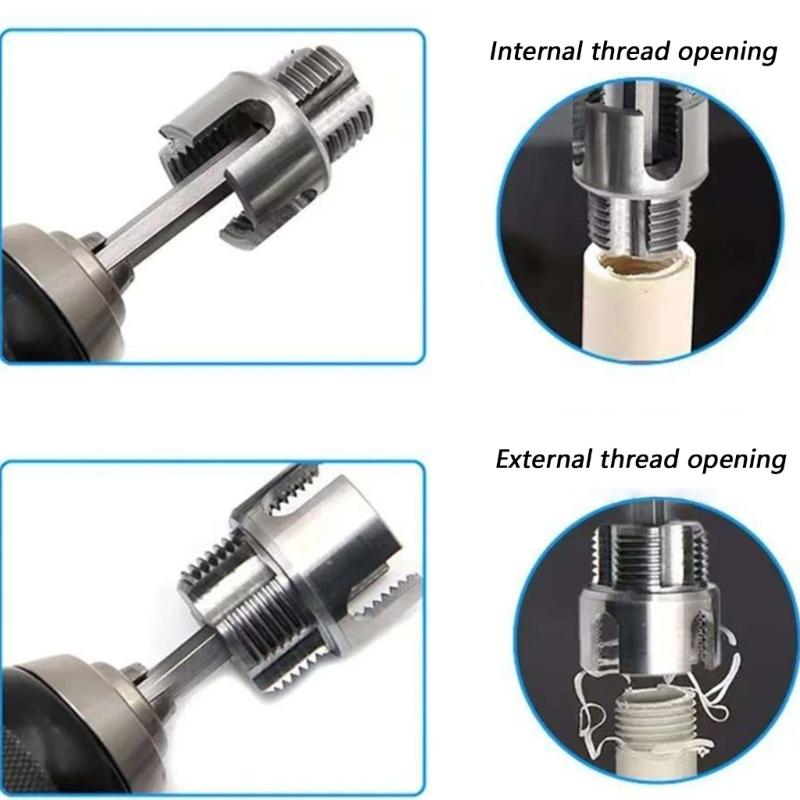Pipe Threading Tool, PVC Pipe Threader 1'' DN25 Internal & External Pipe Threading Tool for Water Plumbing