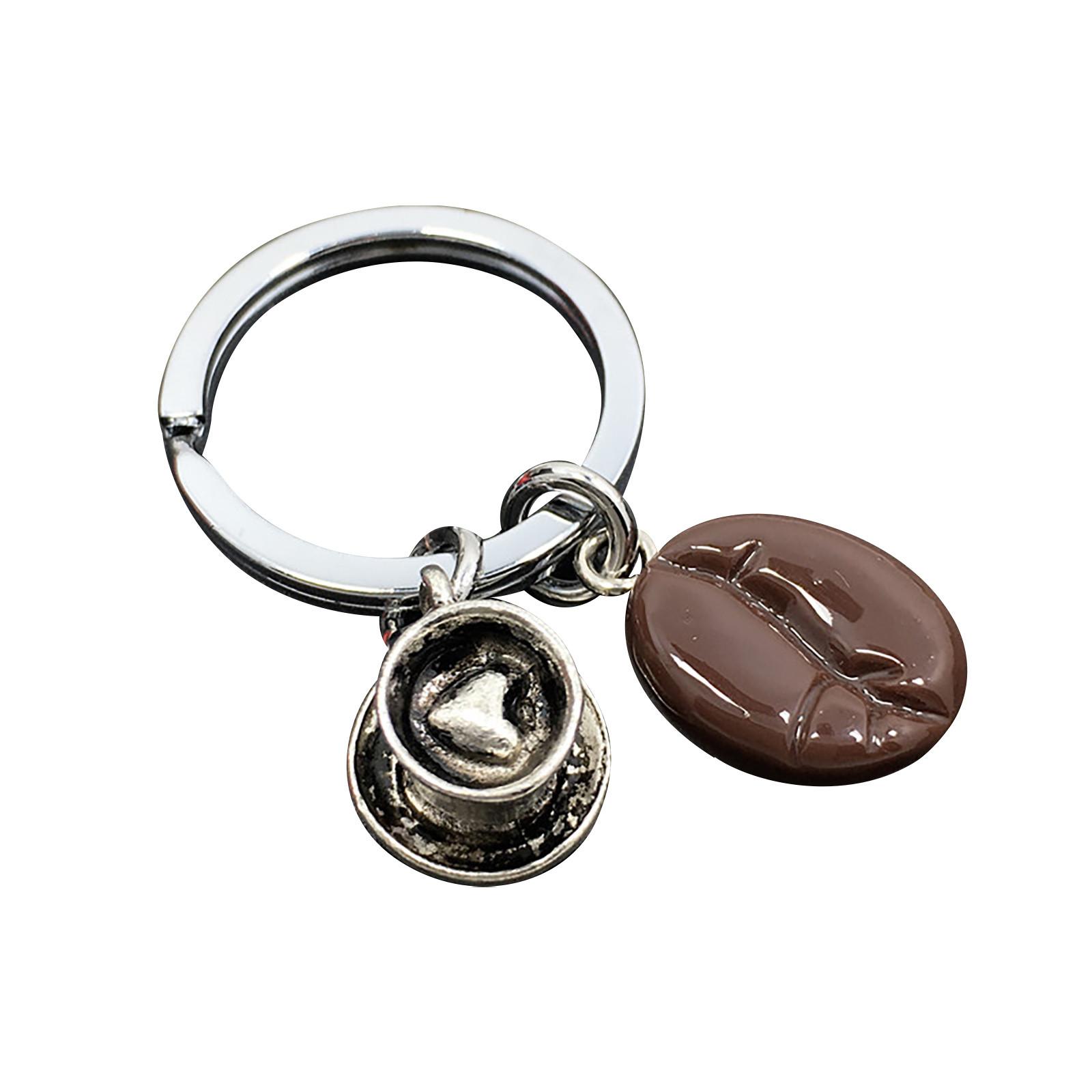 

(SU)Рюкзак с подвеской в ​​форме сердца, кофейная чашка, кофейные зерна из смолы, креативный кофейный брелок One size