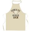 Kitchen Apron - No One Cooks As Well As LUCIE - Thick Cotton - Breton Print - Personalized Gift