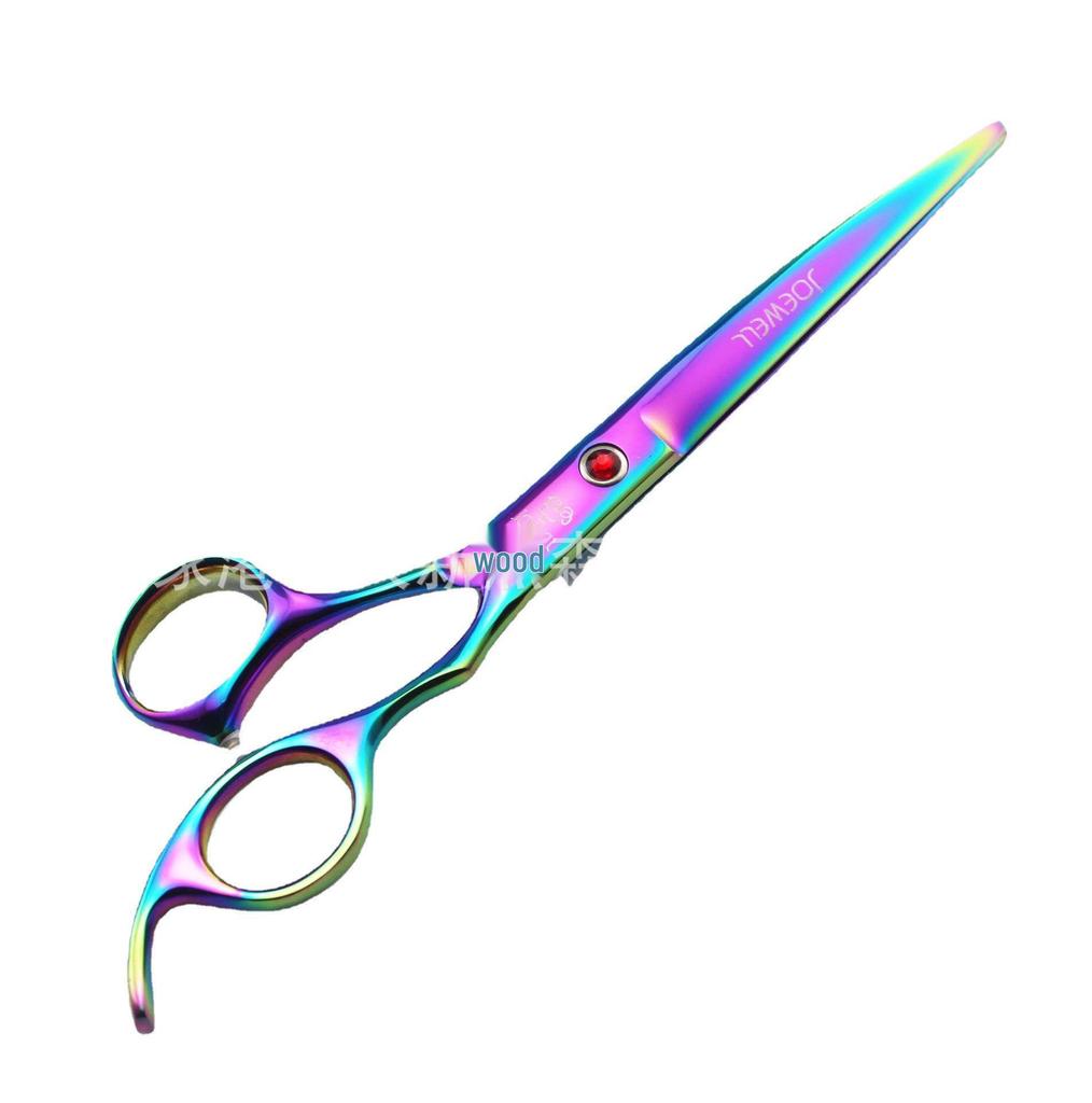 7.0-Inch Double-Tail Hand-Shaped Curved Pet Grooming Scissors (5 Colors)