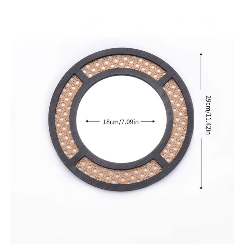Woven Rattans Round Makeup Mirrored Innovative Art Decors Bathroom Bohemian Wall Hangings Mirrored Living Room Decorations X3UC
