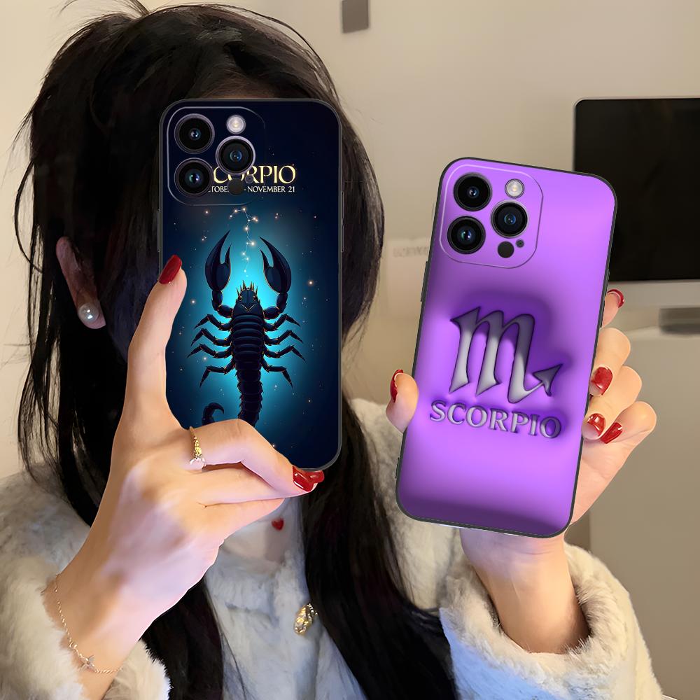 Zodiac Sign Scorpio Phone Case for iPhone 17 16 15 14 13 12 11 X XR XS 8 7 Air Pro Max Plus Mini Soft TPU Shockproof Cover