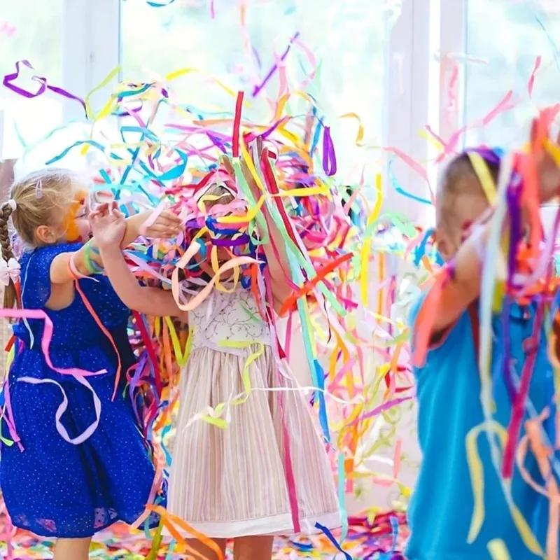 Konfetti Streamers Poppers Festkonfetti Handkastad Streamer Papperssmällare för Examen Bröllop Födelsedag Handkastad Streamer