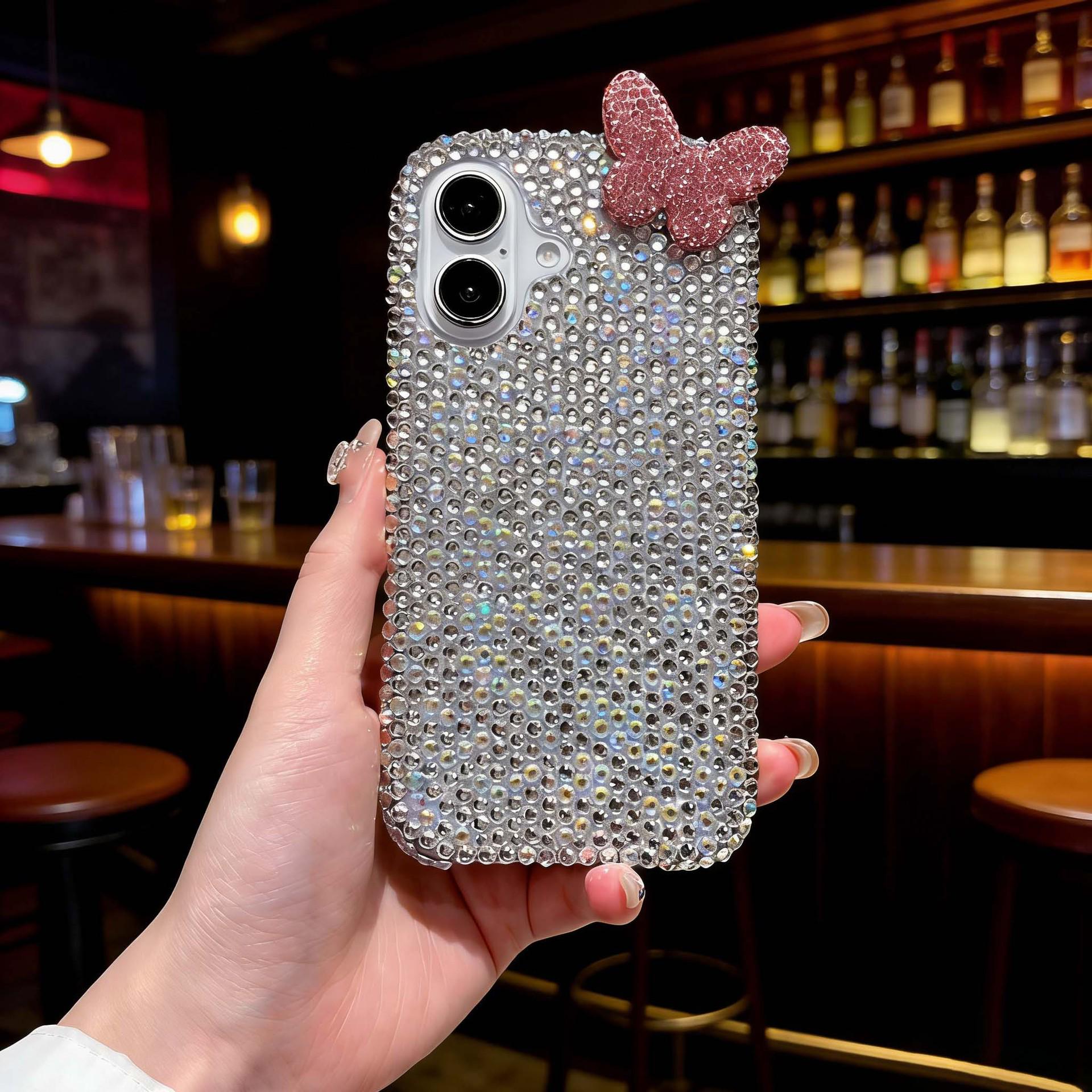 

Rhinestone Bow Diamond iPhone Case for iPhone 14, 15 Pro, and 17 Pro Max - Stylish and Trendy iPhone 14 Pro