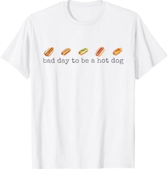 Funny 4th Of July Independence Day Bad Day To Be A Hotdog T-Shirt XXXL