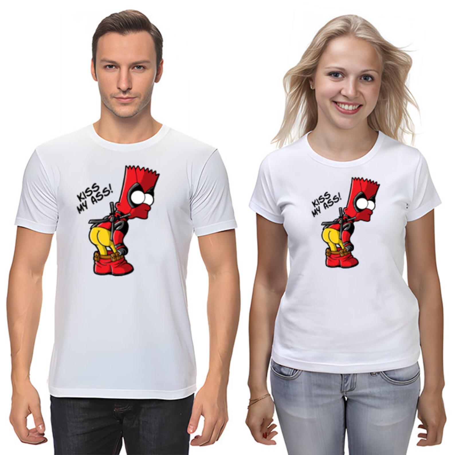 The Simpsons,Homer,Marge,Bart,Lisa Figure, Short Sleeve White-Black Men s / Women s T-Shirt G088 S