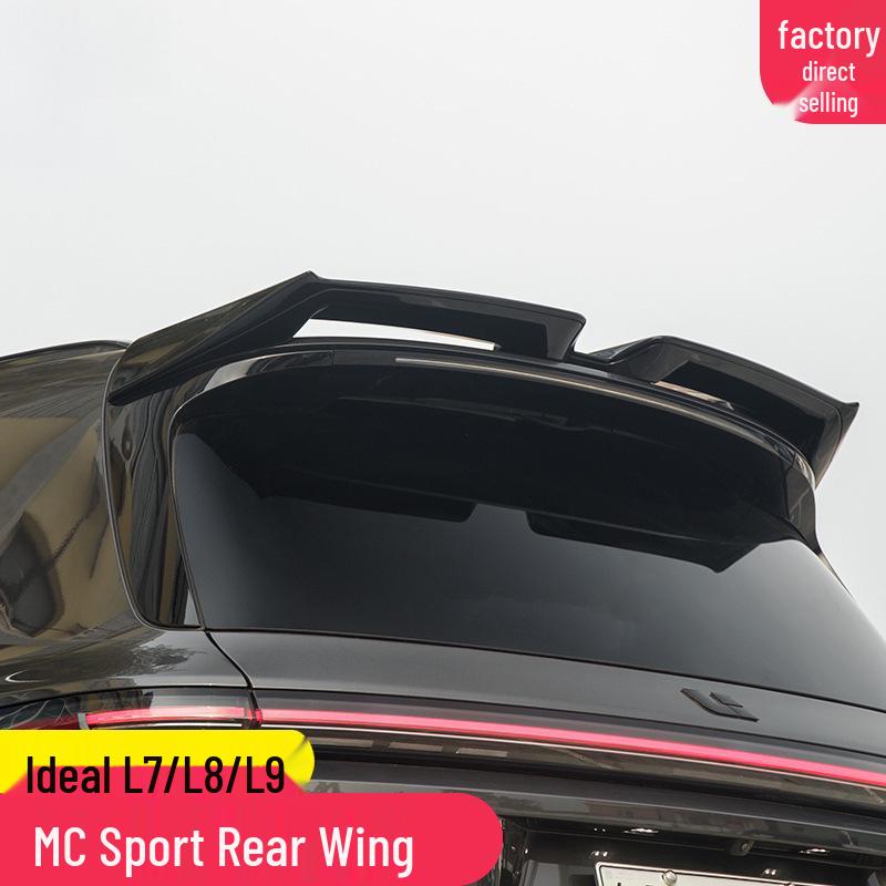 Upgrade Li Auto L6/L7/L8/L9 with Black Warrior MC sports rear and top wing kit, no drilling needed.