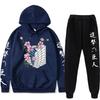 Attack On Titan Anime Hoodie Sweatpants Set Teen Casual Streetwear 2-Piece