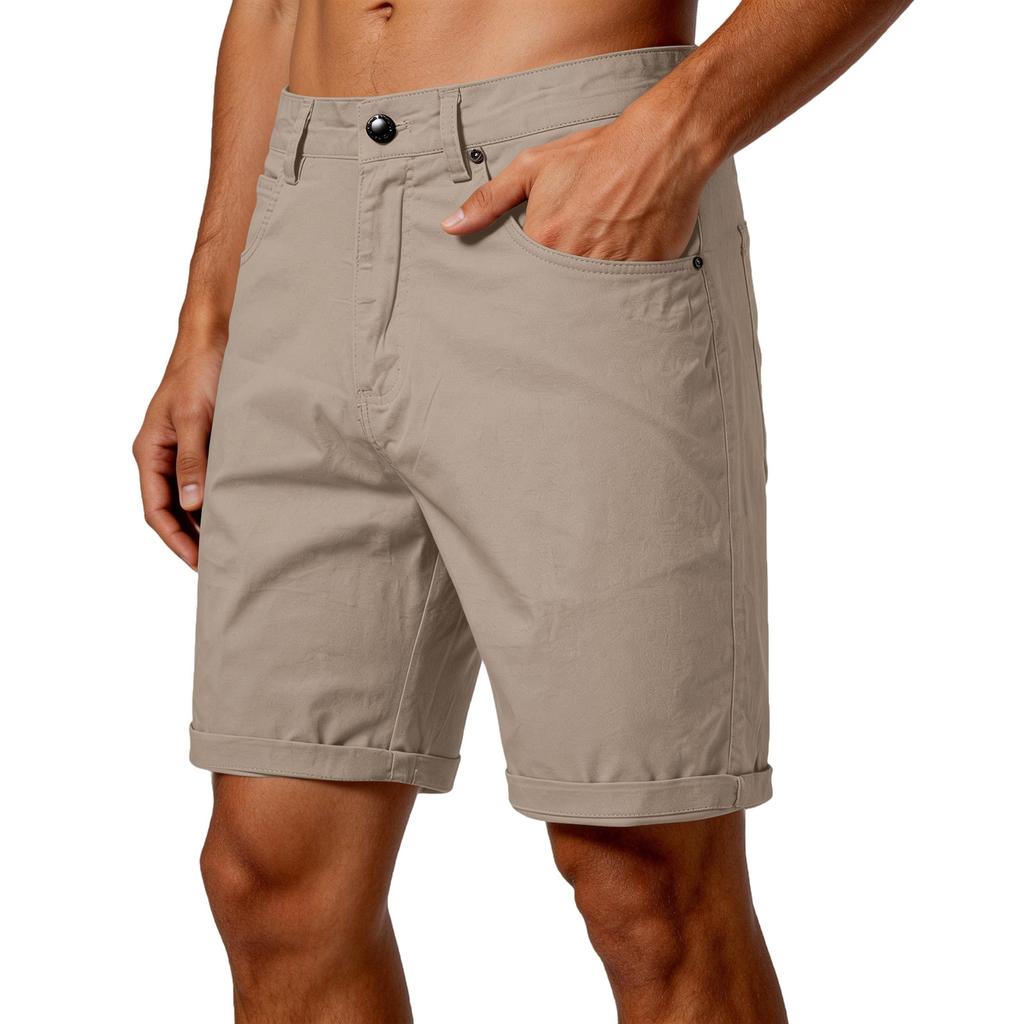 Herren Casual Shorts, Gerade geschnitten und figurbetont, Fünf-Zoll-Hose, Große Größe, Farbe, Arbeitskleidungshose