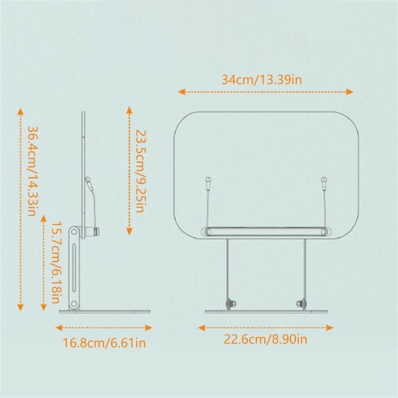 Clear Acrylic Reading Rest Desktop Tablet Support Holder Stable Multiple Angle Rotation for Home and Office Use