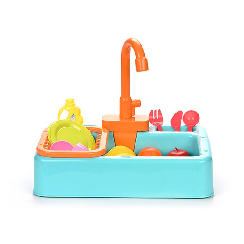 Children's Electric Dishwasher Toy: Reusable Water Sink and Kitchen Utensils Set