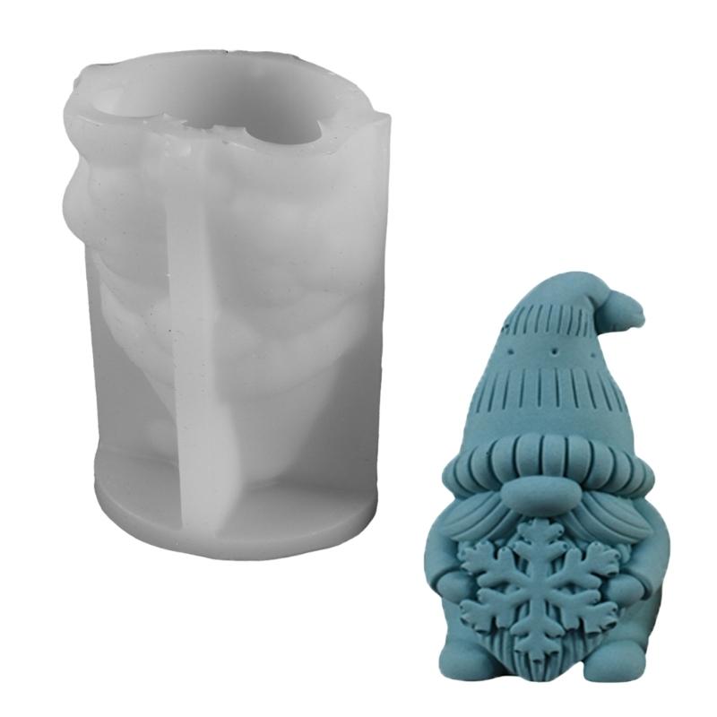 Beard Dwarf Christmas Tree Candle Moulds Hold Snowflake Santa Claus Gypsum Soap Silicone Molds Human Chocolate Gift Party Decor