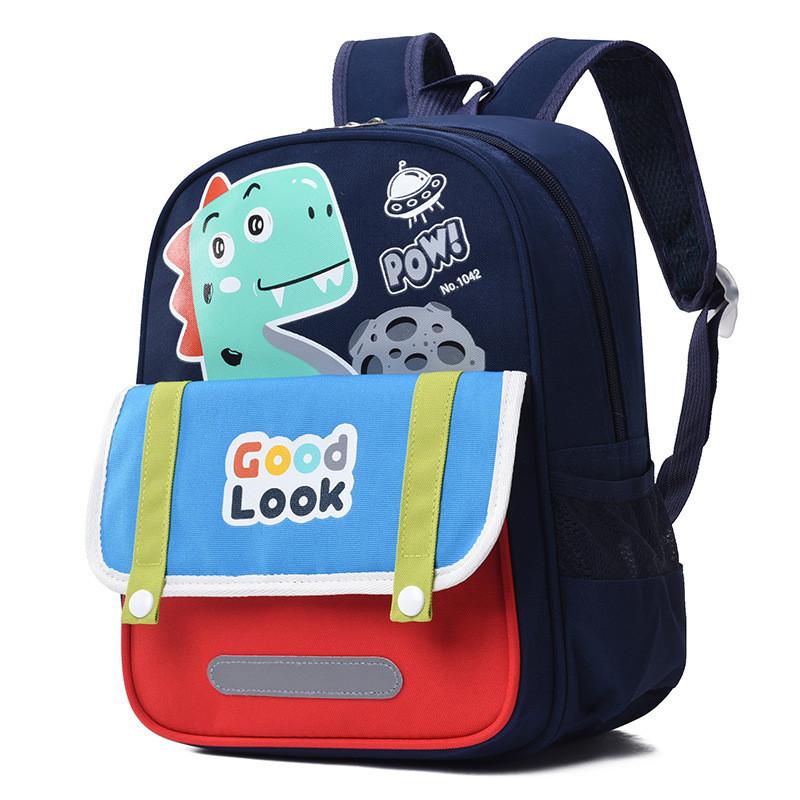 Cute Oxford Fabric Kindergarten Backpack Lightweight Breathable For Preschoolers NavyRed