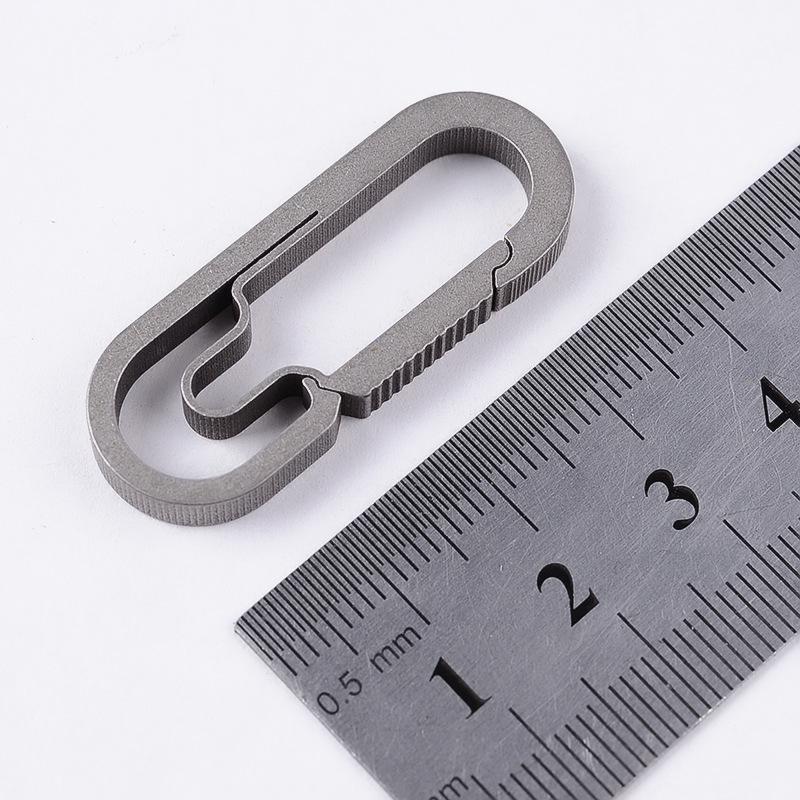 Titanium Alloy Men s Waist Hanger Carabiner Keychain with Loop Lock Keyring