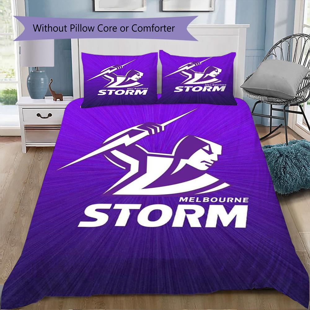 Melbourne Storm Print Pattern Bedding,Quilt Set Quilt Cover Pillowcase Home Birthday Gift (1*duvet Cover+2*pillowcase,without core)ZSJT0917325