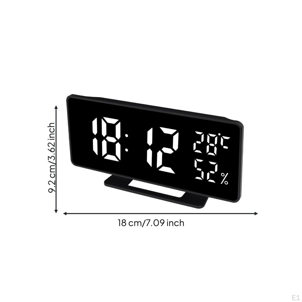 Digital Desk Clock with Humidity Display | Large Digits, Minimalist, LED