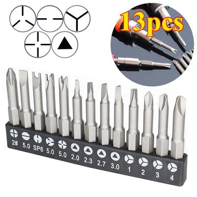 4-13pcs Special-Shaped Screwdriver Set 50mm U-Shaped Y-Type Triangle Inner Cross Three Points Screwdriver Bit Tool Accessories