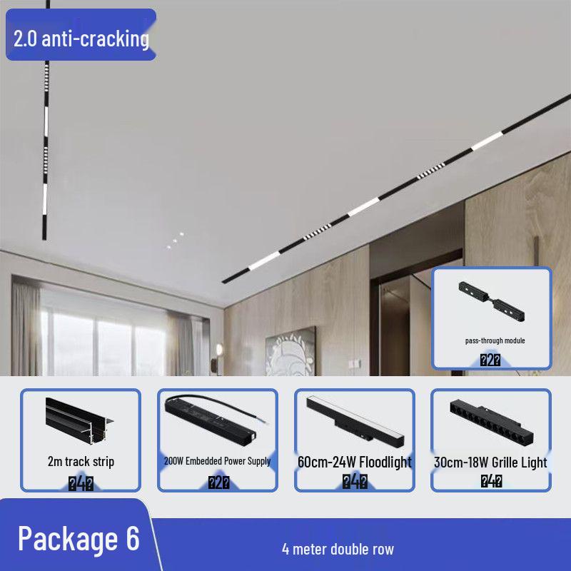 Shatterproof Magnetic Spotlight 2.0: Dual-Sided Energy-Efficient Aluminum Track Light for Living Rooms