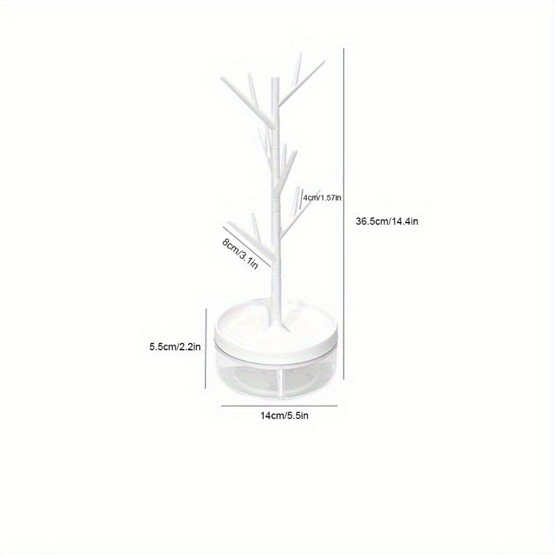 360 Grad drehbarer Schmuckorganizer - Halsketten- & Ohrring-Präsentationsständer mit Aufbewahrungsbox für Waschtisch und Badezimmerablage
