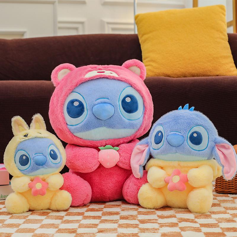 Transforming Stitch Plush Toy With Strawberry Bear Design For Kids Gift Collection