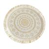 Yousheng Vintage Round Coasters, Pastoral Cotton Linen Placemats, Soft Jute Tassels Drink Mats, Handwoven Table Pads Mats Accessories