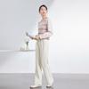 JOY SPEAKER Women's Pure Color Straight-Leg Elastic Waist Casual Pants