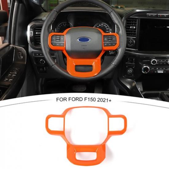 Orange Steering Wheel Decoration Cover Trim ABS For Ford F-150 + Accessories
