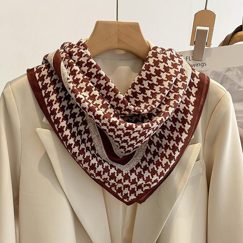 Ren Bomuld Dame Tørklæde Firkantet Foulard Dame Hals Hår Tørklæder Design Printet Hovedtørklæde Mode Pige Tørklæder 2023 Ny