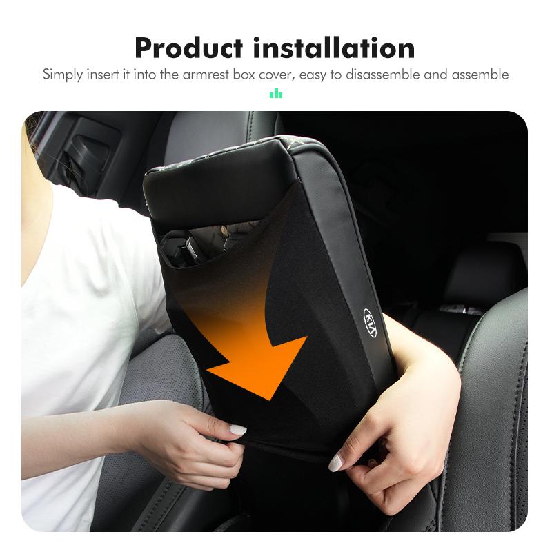 Car Armrest Box Height Increasing Pad Protective Cover For KIA Stinger Optima Cerato Soul Venga Forte Spectra Sedona BU9