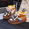 Children's high-top mandarin duck shoes 2025 autumn new fashion boys handsome board shoes girls foreign doll sports shoes