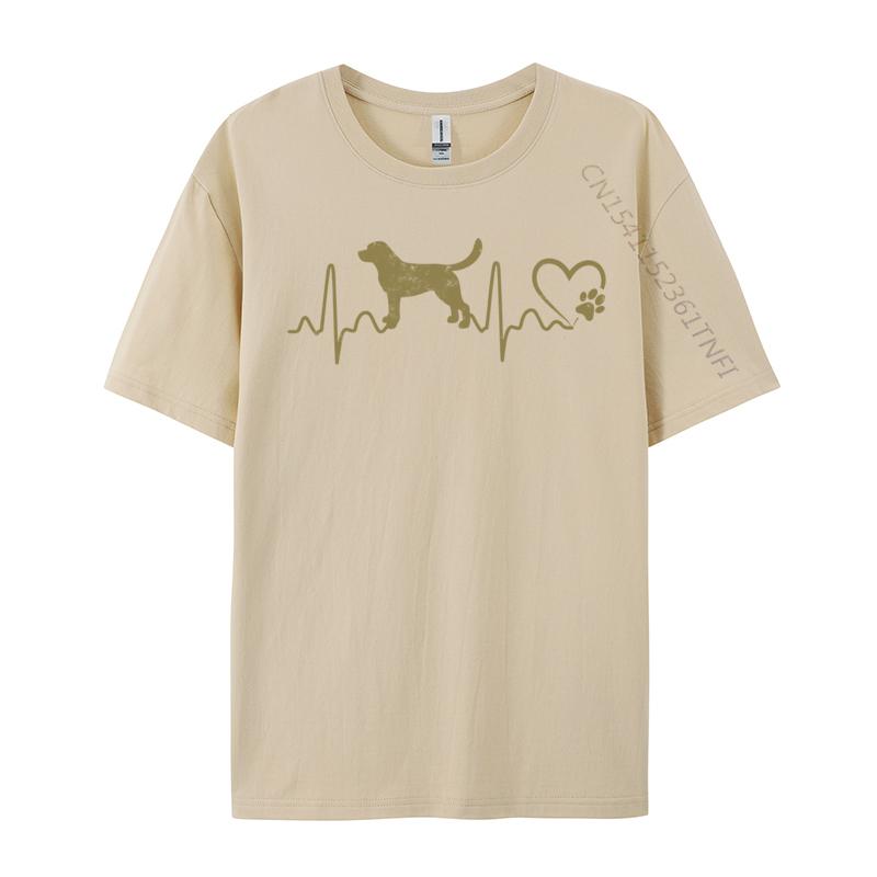Labrador Retriever Heartbeat Dog Lover Paw Print Ekg Pulse Discount Student T Shirts T Shirt Printed Tops Tees Top Quality
