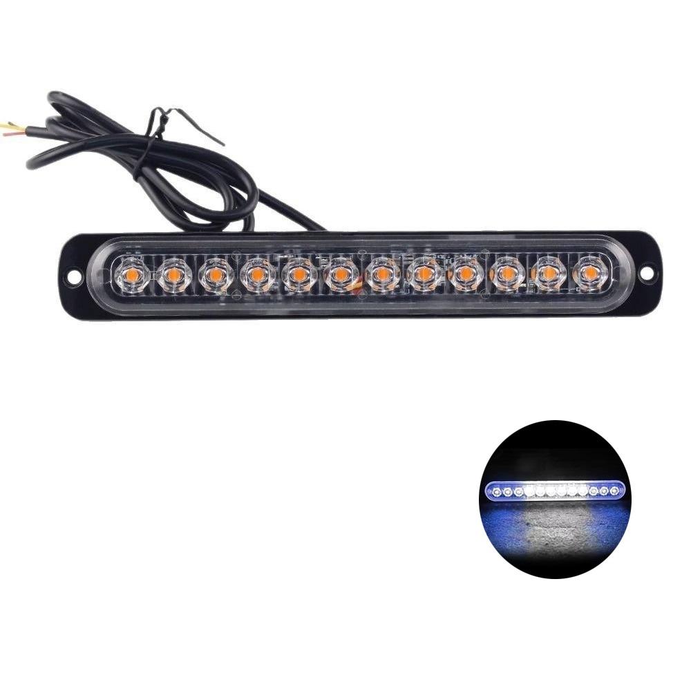 Waterproof 12 LED Stroboscopes Strobe 12-24V Constantly Bright Lights Emergency Flashing Light Side Marker Light Bars
