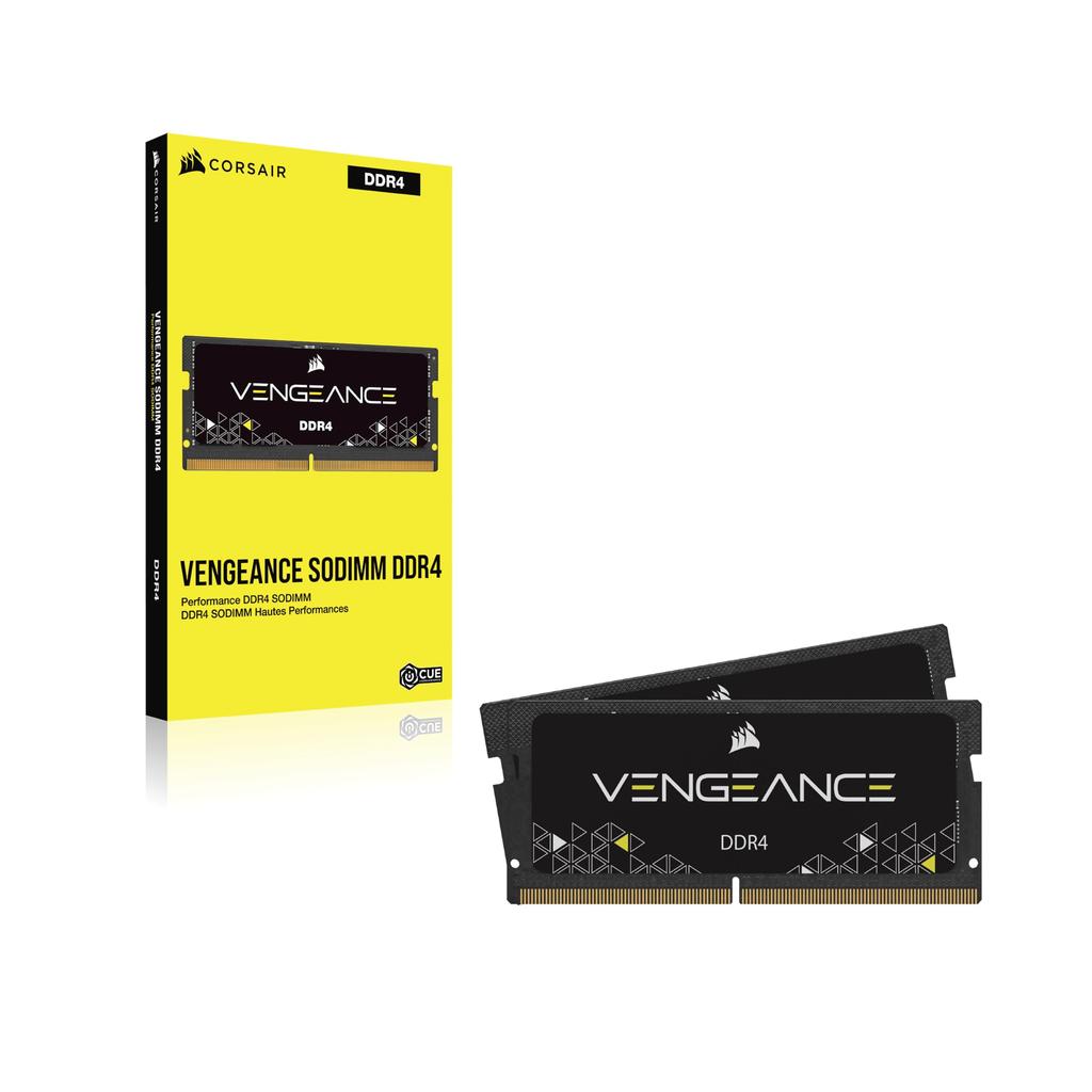 CORSAIR SODIMM VENGEANCE DDR4 Arbeitsspeicher 16GB (8 GB x 2) 2666MHz Intel XMP Kompatibel CL18 Notebook PC Schwarz CMSX16GX4M2A2666C18