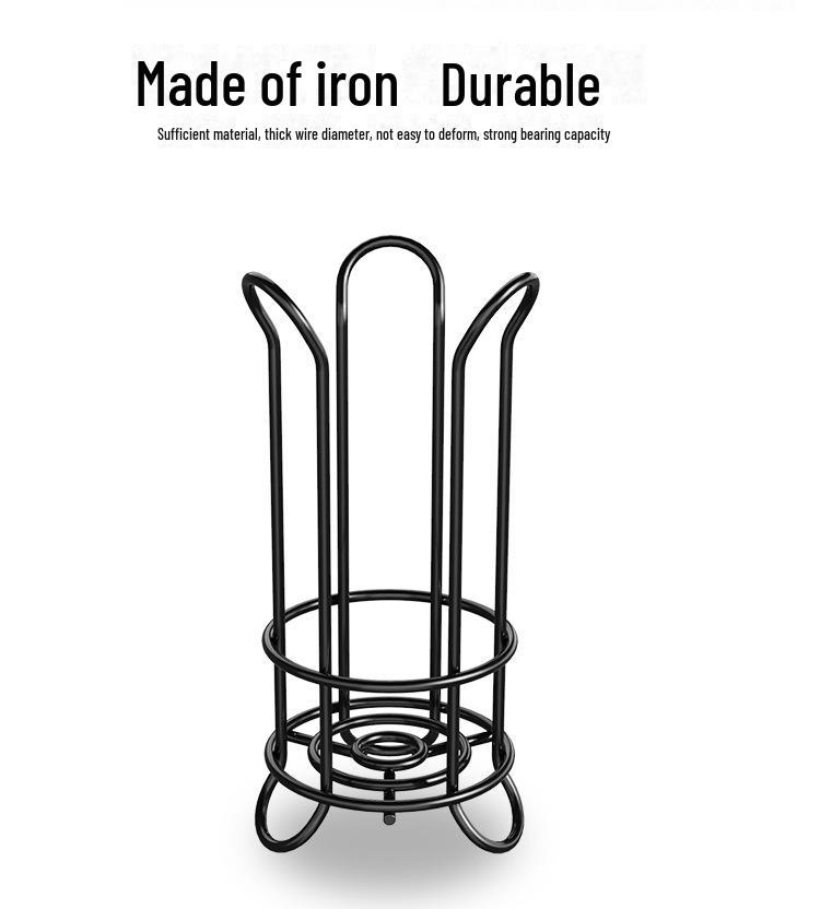 Silver Vertical Paper Towel Holder - Punch-Free Desktop Kitchen Storage Rack