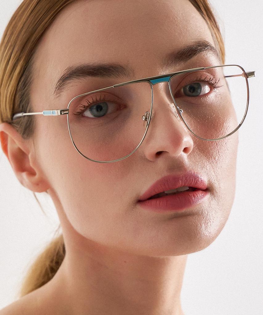 Ilsamsaemem Retro Over Square Round Aviator Light Silver Blue Light Blocking Glasses M000950