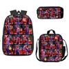 Stranger Things Schoolbag, Pencil Bag, Meal Bag To Map Z Three-Piece Large-Capacity Backpack Colorful