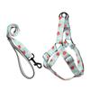 Dog Harness Dog Leash Three-piece Collar Chest Back Pet Leash Printed Dog Leash Pet Supplies