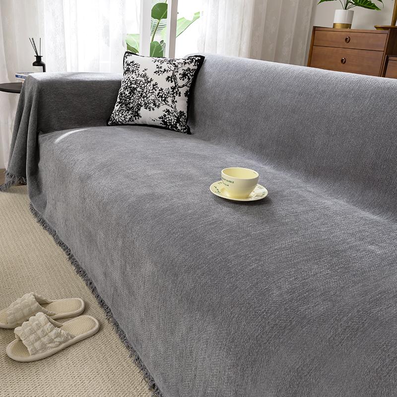 New Four-season Universal Sofa Towel Cover Cloth Solid Color High-end Sofa Cushion Full Cover Universal Blanket