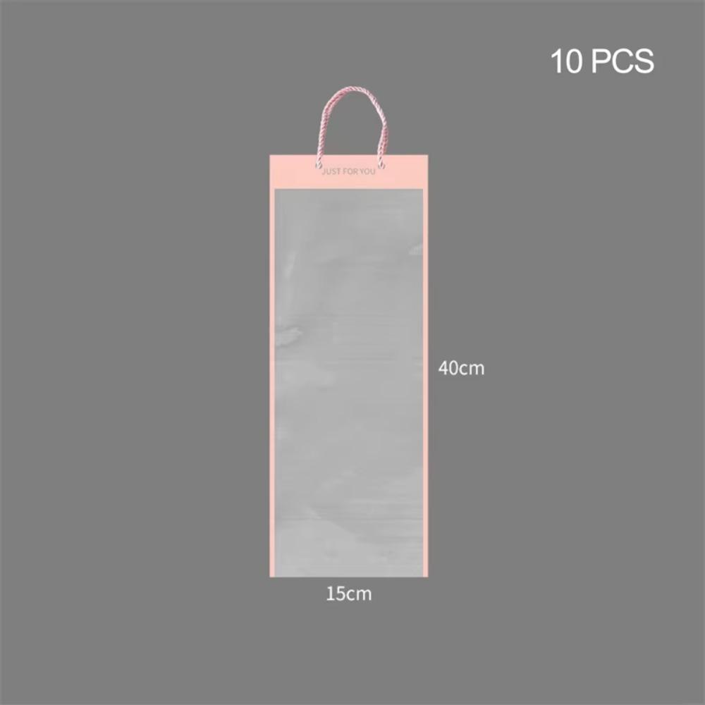 10pcs New Transparent Bouquet Gift Bag Party Supplies Decoration Flowers Wrapping Bag With Handle Birthday Gift Bag Gift