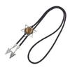 Vintage Western Cowboy Bolo Tie Hexagram Stone Necktie Punk Lariat Necklace Costume Accessory Bolo Tie Western