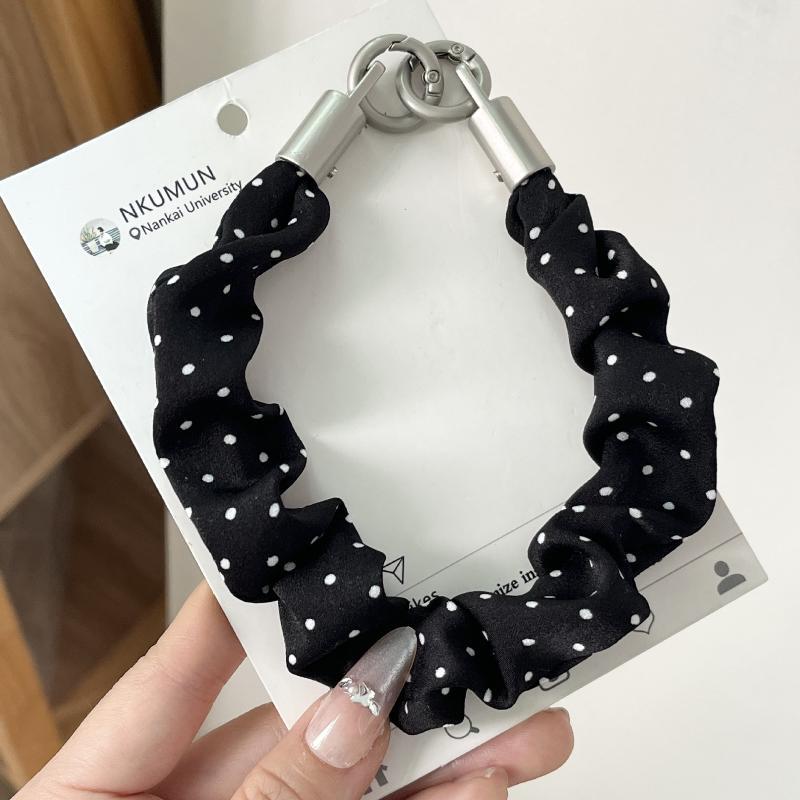 Polka Dot Heart Print Phone Chain Wrist Strap Lanyard Anti-Fall Universal Mobile Accessory for Women for Shopping Trips