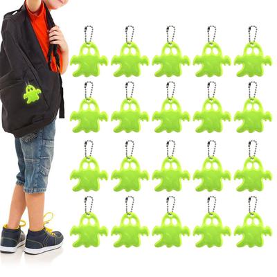 20PCS Ghost Reflective Pendants Safety Reflector Ornaments Backpack Accessories for Night Walking Running Jogging Hiking Outdoor