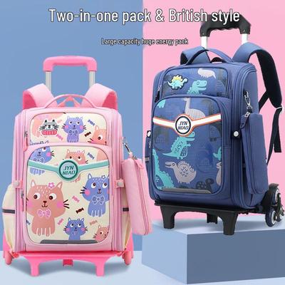 Leichte Trolley-Schultaschen für die Klassen 3-6: Abnehmbare Rucksäcke für Jungen & Mädchen, vielseitig einsetzbar