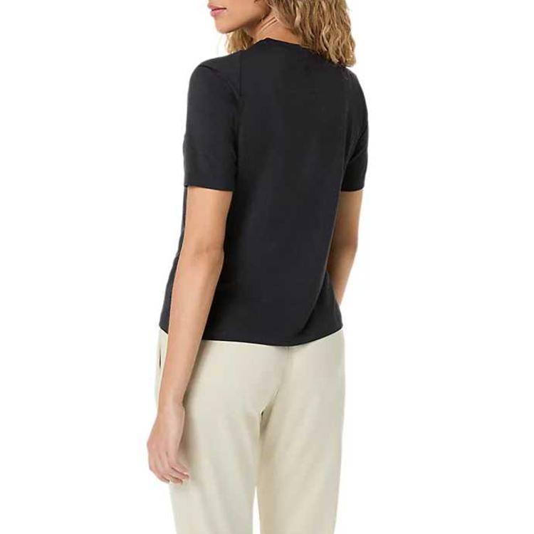 ASICS Refined Texture Round Neck Pullover Short Sleeve Regular T-Shirt Women tops 2032D374-001