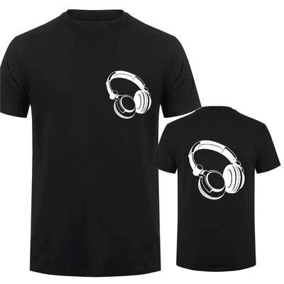 Baumwolle 2024 Neu Kopfhörer Print Lässiges Kurzarm Herren T-Shirt Musik DJ Grafik T-Shirt Geschenk T-Shirt Lustiges T-Shirt Vintage Streetwear