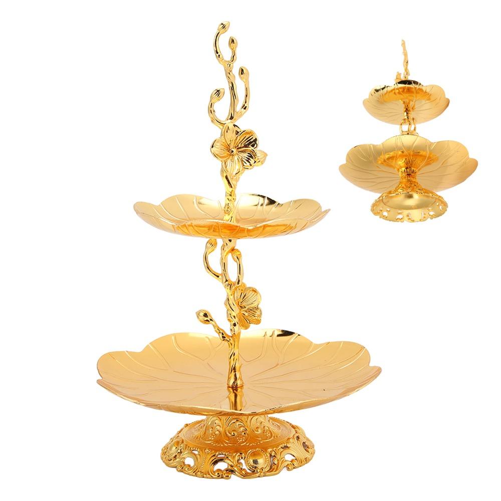 7PCS Metal 2 Layer Cupcake Stand Easy Assemble Double Layer Serving Tray Coffee Shop Use