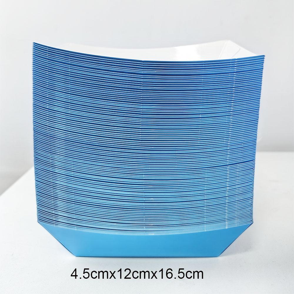 

6/12/24 Solid Color Paper Food Trays Disposable Food Boat Black White Blue Yellow Popcorn Box Baby Showe Birthday Party Supplies 6Pcs